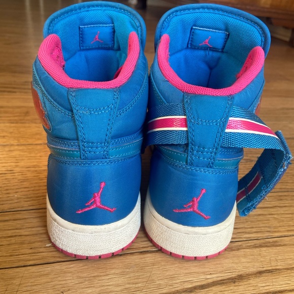 Air Jordan 1 High Strap GS - Blue - Pink - White - Picture 3 of 6